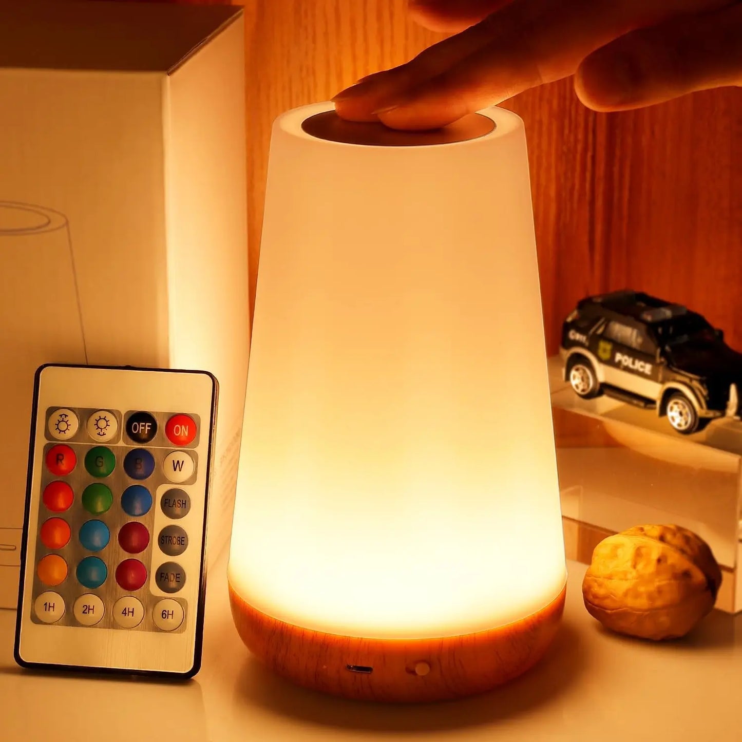 Table Lamp Bedside Lamp for Bedroom 13 Color Changing Touch Night Light RGB Remote Dimmable USB Rechargeable Portable Room Light